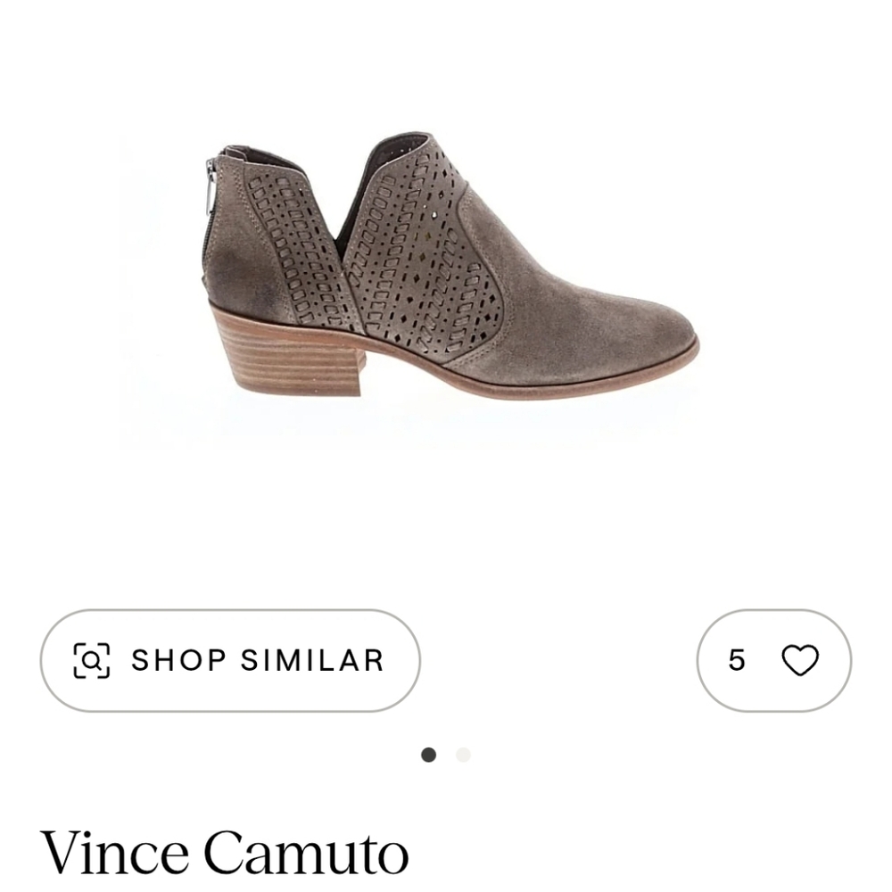 Vince Camuto Prasata Suede Leather Bootie Gray Size 8 - Picture 4 of 10